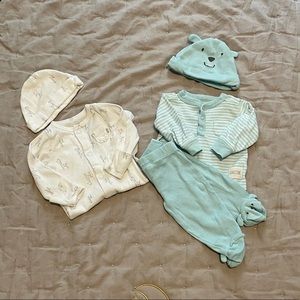 Two NB size baby outfits
